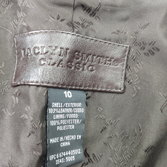 Jaclyn Smith Brown Leather Jacket sz 10 - Picture 13 of 13